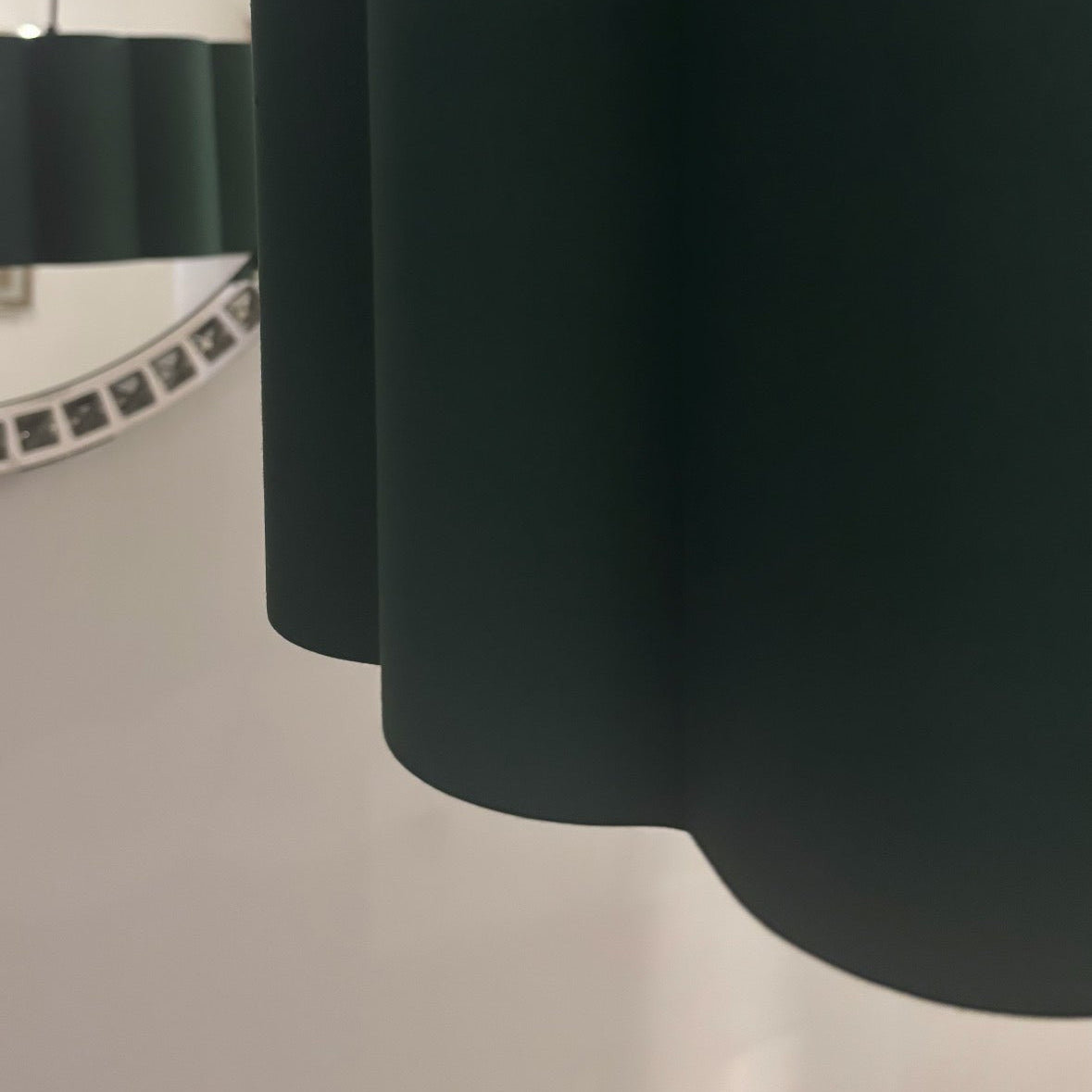 Black lampshade with a blurred background