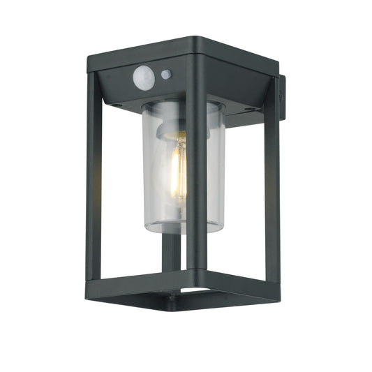 Create an aesthetically pleasing lighting system around your home with our Mase solar lantern light for your walls. This product is featured as an elegant and traditional lantern wall light design, constructed from anthracite grey die cast aluminium and fitted with clear polycarbonate cylinder diffuser. The Lara wall light comes complete with an integrated filament warm white LED bulb, built in solar panel and integrated PIR motion sensor.