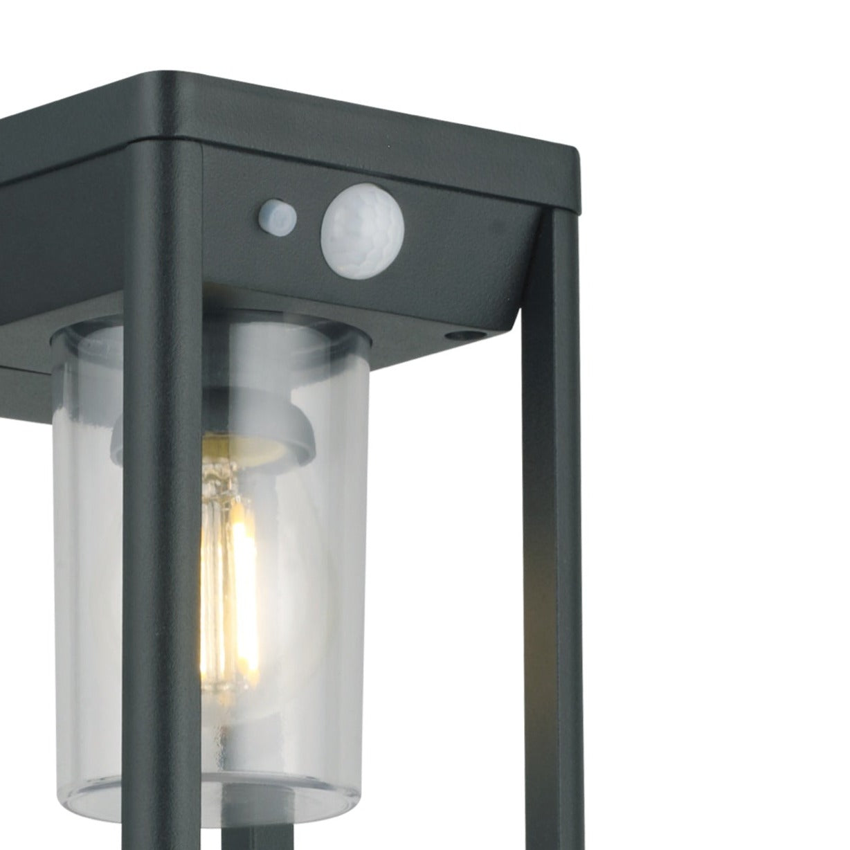 Create an aesthetically pleasing lighting system around your home with our Mase solar lantern light for your walls. This product is featured as an elegant and traditional lantern wall light design, constructed from anthracite grey die cast aluminium and fitted with clear polycarbonate cylinder diffuser. The Lara wall light comes complete with an integrated filament warm white LED bulb, built in solar panel and integrated PIR motion sensor.