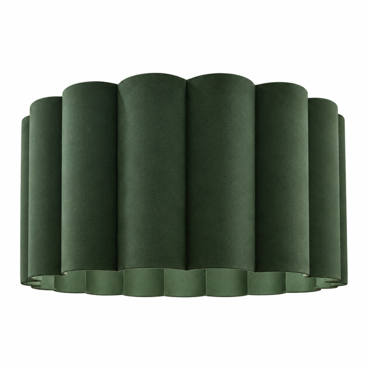 CGC Maria Scalloped Forest Green Drum Lampshade Large 48cm