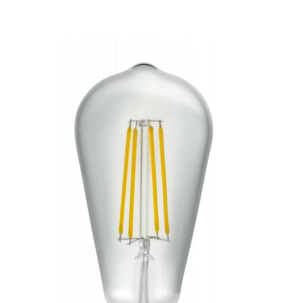 Our natural white LED bulbs have a visible filament for a distinctive look that will complement an array of home decors. The clear glass gives the bulb a vintage feel.  Not only is it a decorative feature light bulb, but it also has low energy consumption, making it both practical and ideal for mood lighting.