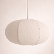 Beige pendant lamp on a plain background