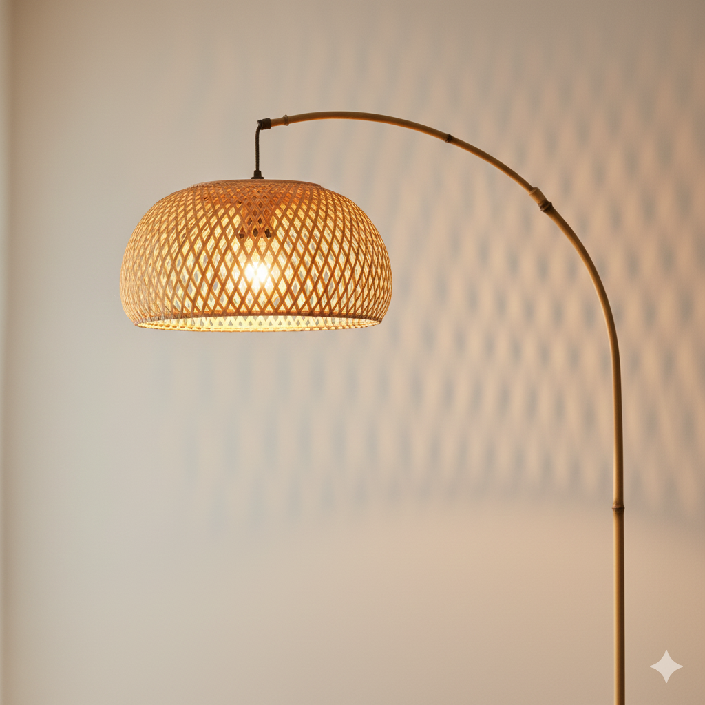 CGC RITA Bamboo Large Curved Floor Lamp