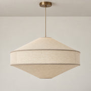 CGC LIBBY Extra Large 60cm Geometric Oatmeal Stretch Linen Fabric Lampshade