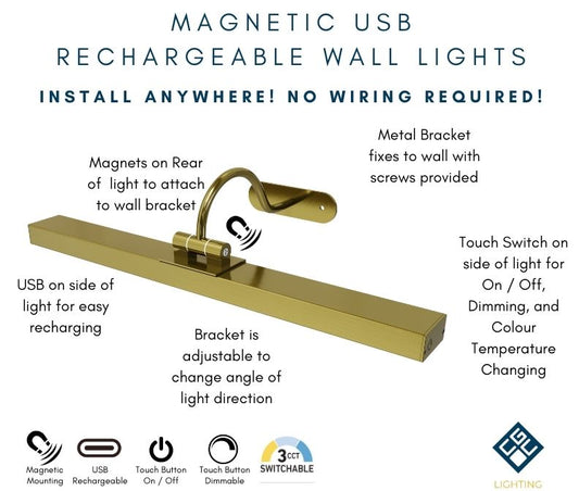 Virgo's elegant and stylish finish makes it the ideal addition to any room. It will look perfect in both traditional and modern environments. The beauty of this wall light means you can install it on any wall without the requirement of expensive electrician fees and mains installation.