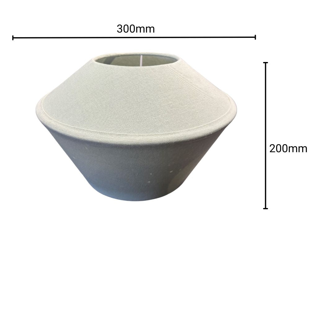 Gray planter with dimensions labeled on a white background