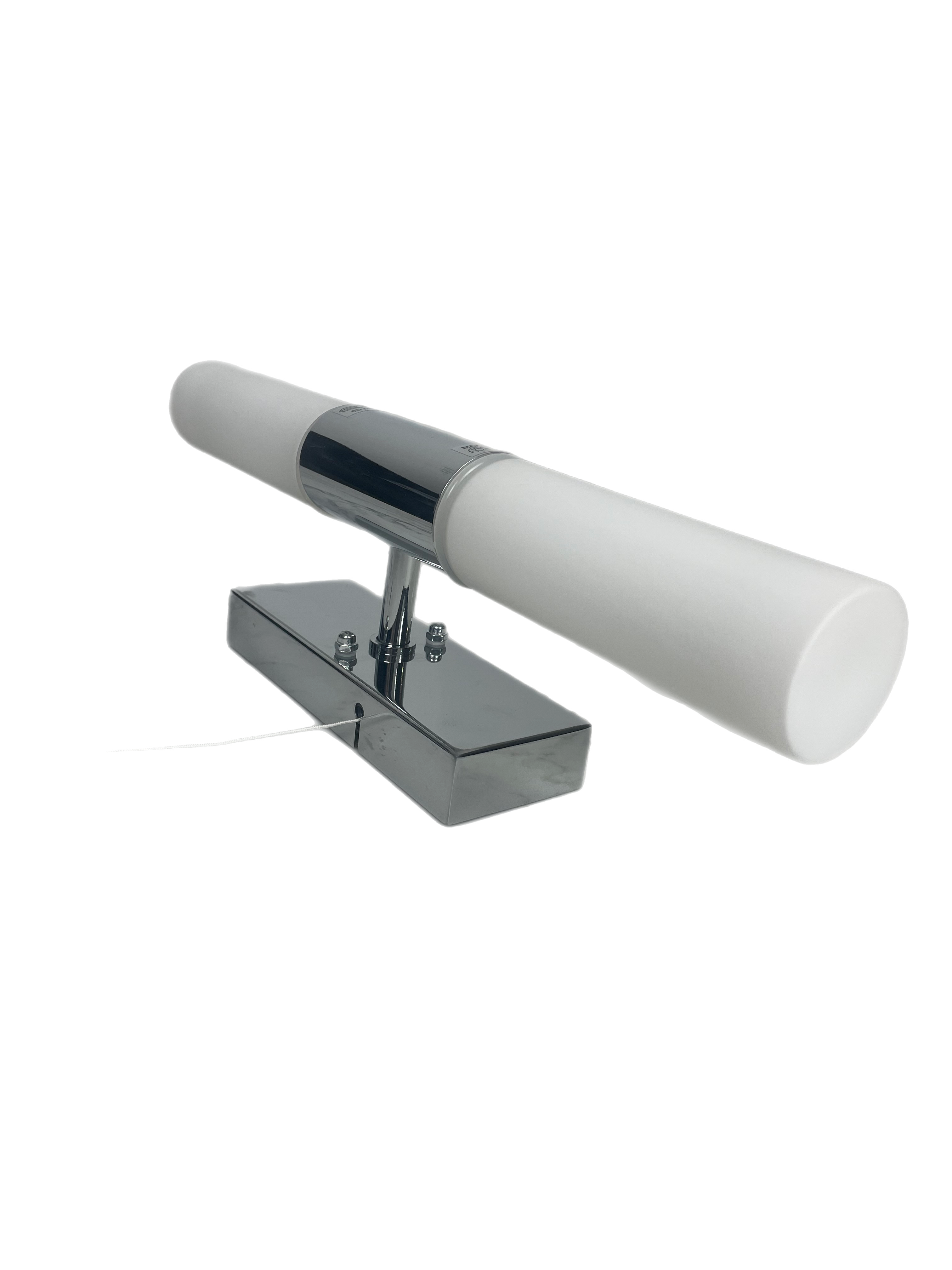 A wall light that is incredibly sleek and modern and would look great in any bathroom. The bathroom will look great with the elegant chrome finish. A soft, gentle light is produced by the two opal white lamps. This wall light has an IP value of IP44 so that you can place it in damp spaces such as the bathroom.