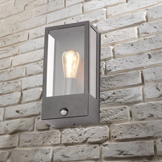 Explore our black square wall light today, fit with a clear glass diffuser and motion sensor features! If you require a valuable lighting system and an additional layer of security for your home’s outdoor space, then this lighting body can provide the right protection and style for you. 