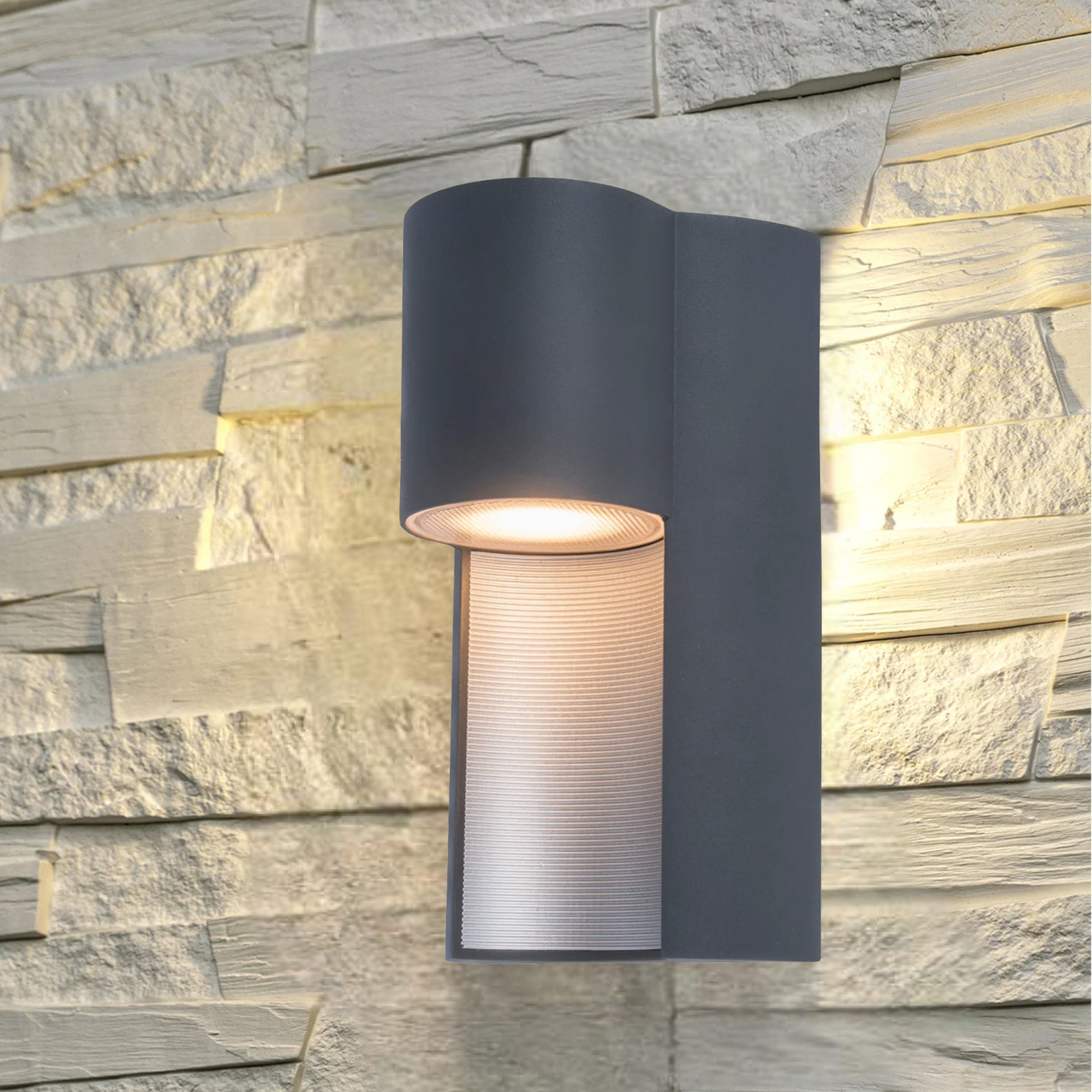 Our Gemma dark grey outdoor curved wall light would look perfect in a modern or more traditional home design. Outside wall lights can provide atmospheric light in your garden, at the front door or on the terrace as well as a great security solution. It is designed for durability and longevity with its robust material producing a fully weatherproof and water resistant light fitting. Use LED bulbs to make this light energy efficient and low cost to run