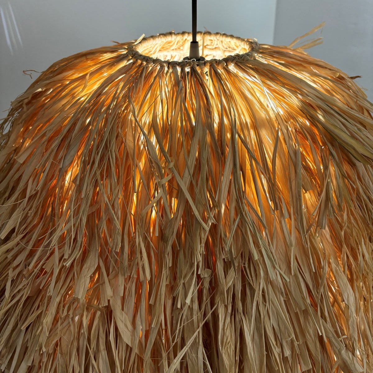 CGC Gilli Large Natural Raffia Grass  67 cm Lampshade Easy Fit Pendant Light Shade
