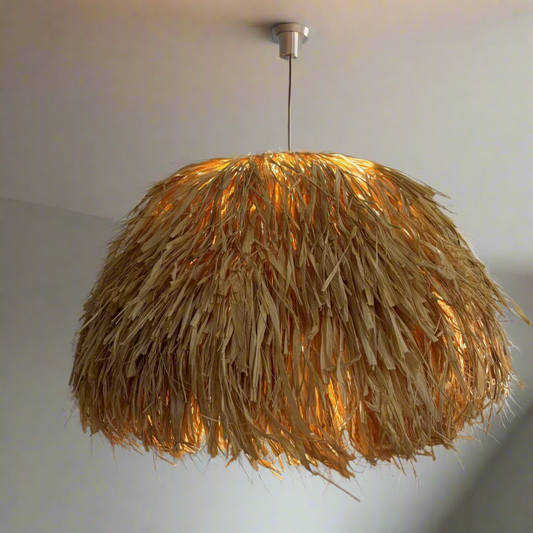 CGC Gilli Large Natural Raffia Grass  67 cm Lampshade Easy Fit Pendant Light Shade