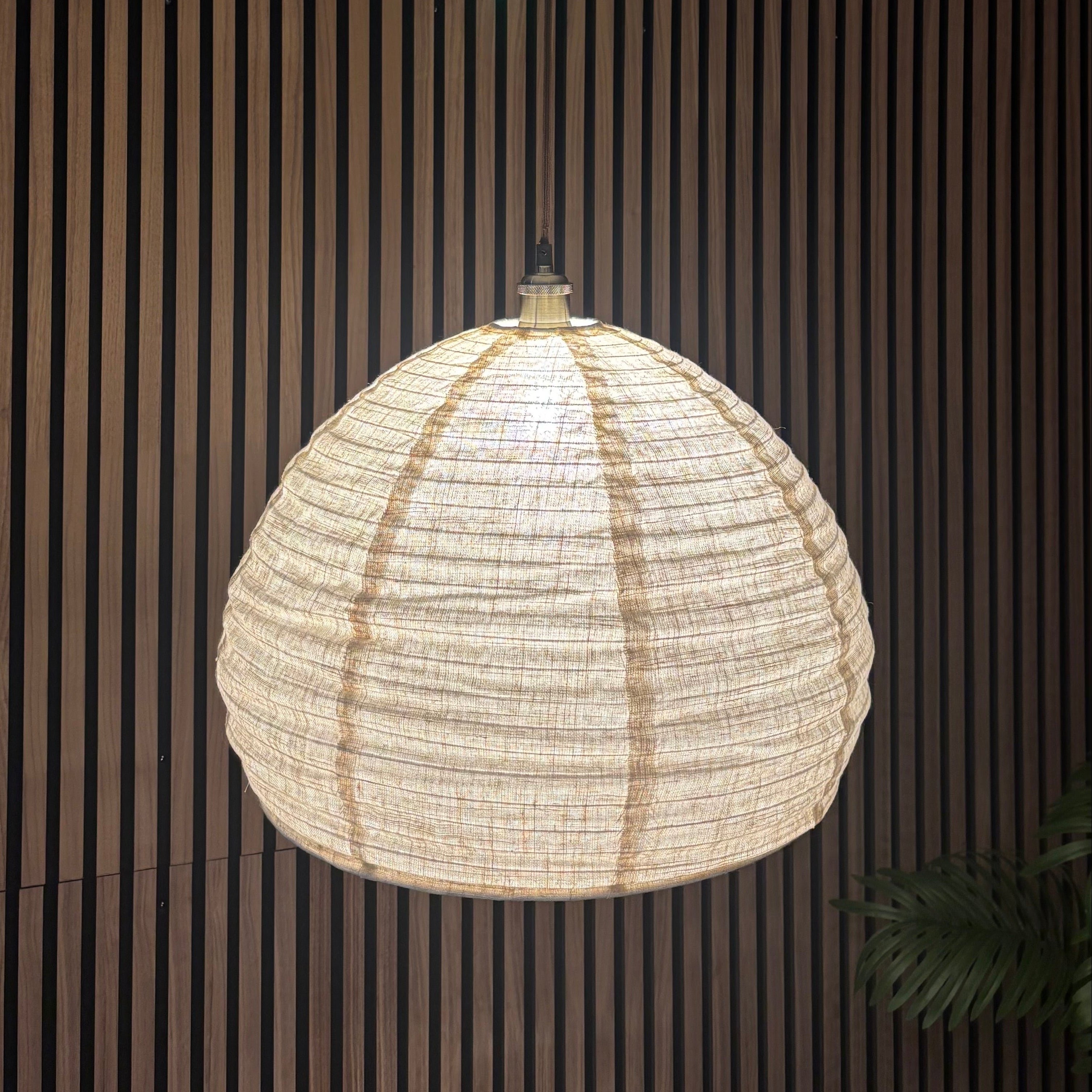 CGC Hester Oatmeal Linen Extra Large Round Open Easy Fit Hand Made Lampshade