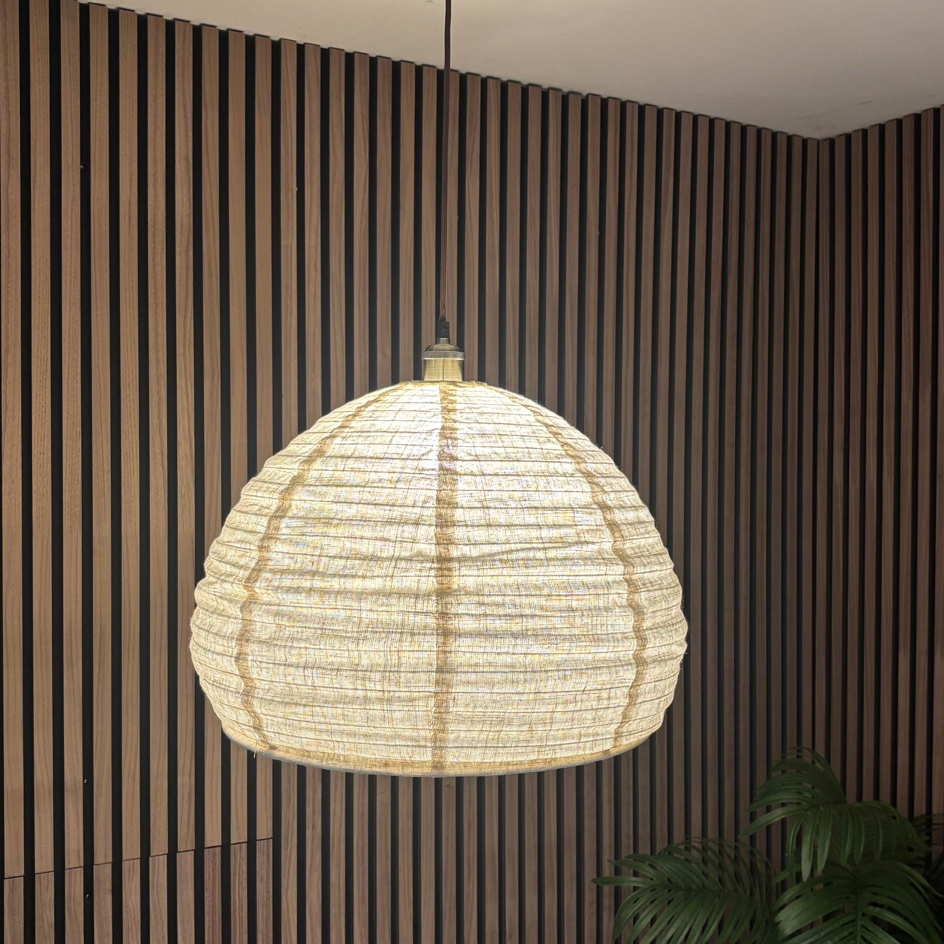 CGC Hester Oatmeal Linen Extra Large Round Open Easy Fit Hand Made Lampshade