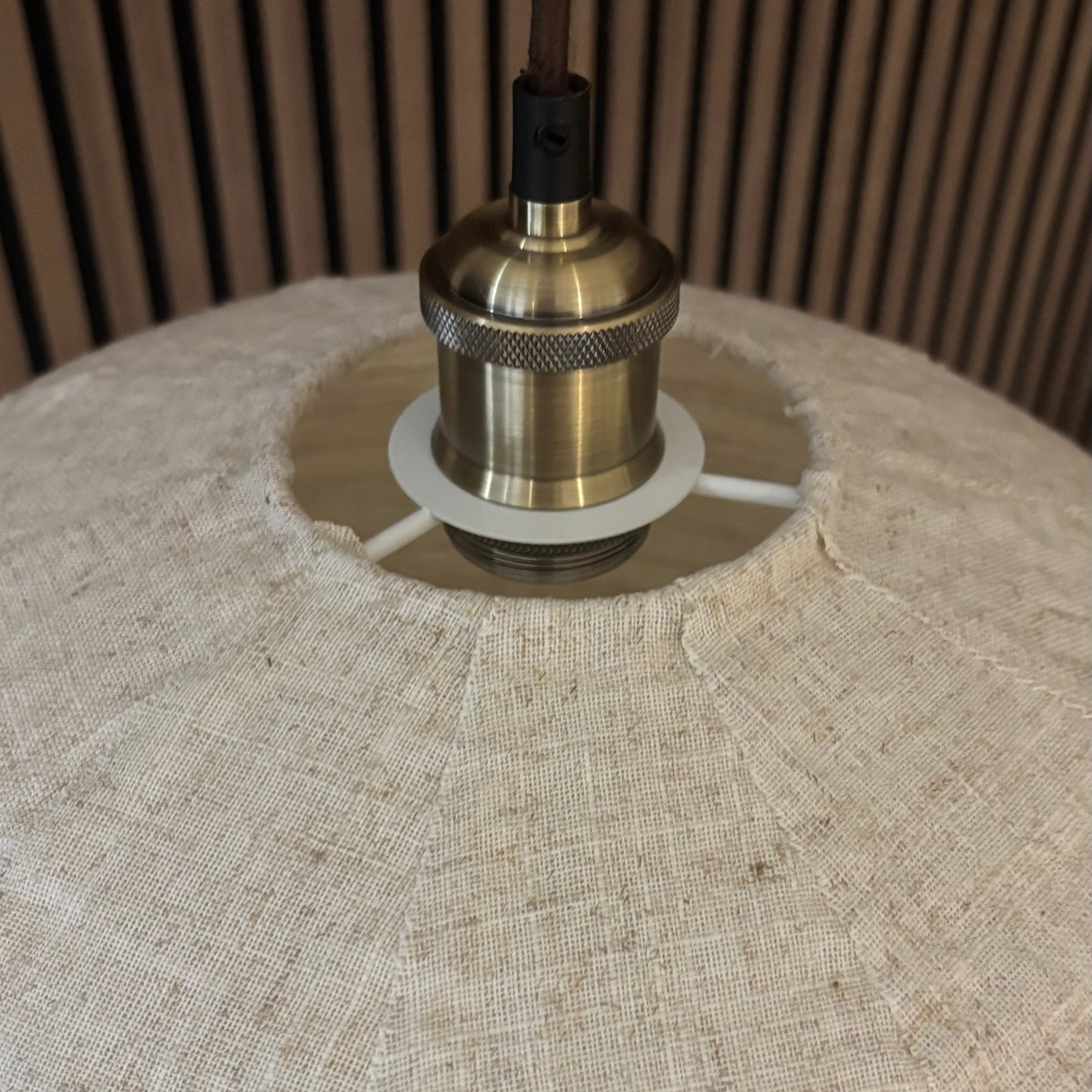 CGC Sybil Oatmeal Linen Large Round Globe Easy Fit Hand Made Lampshade