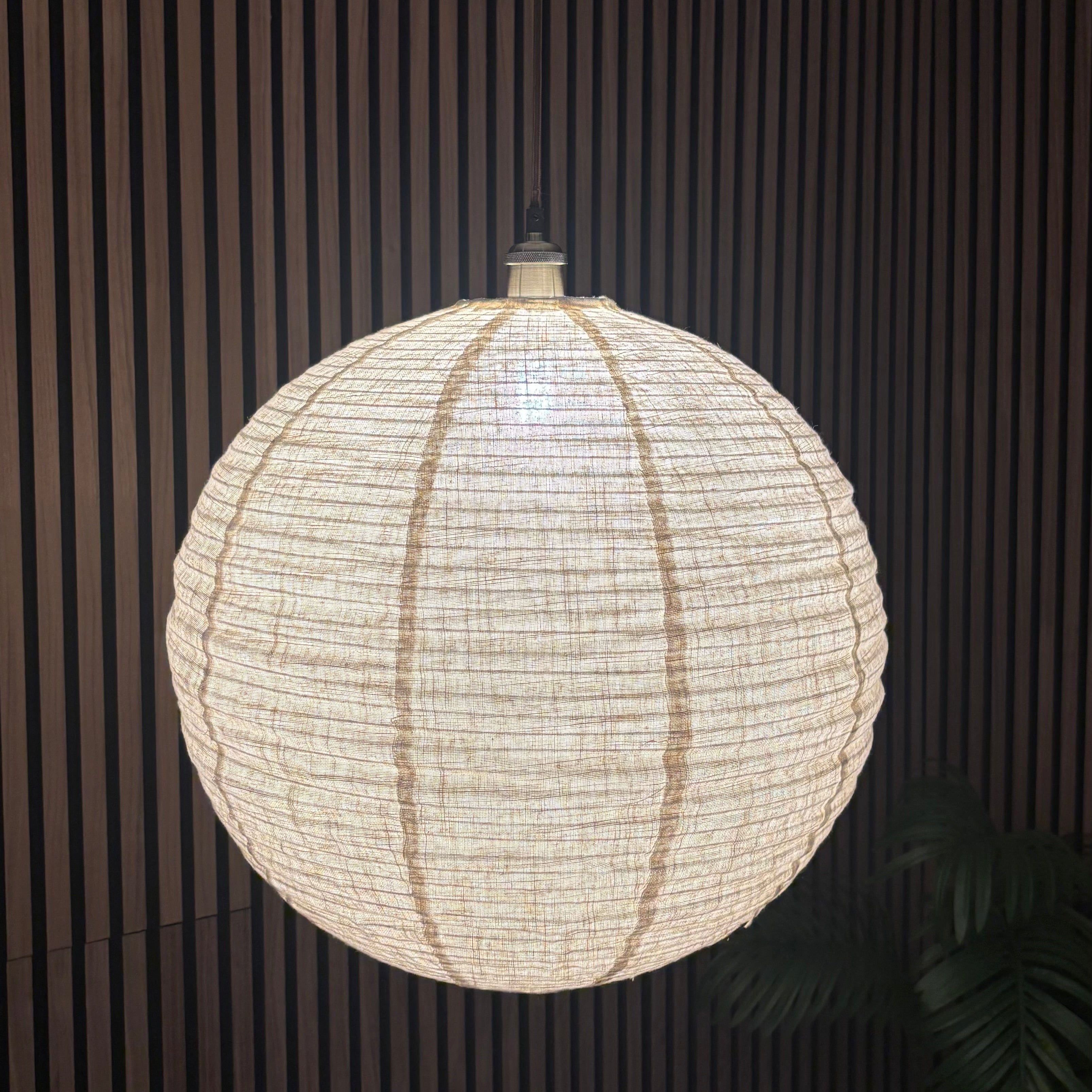 CGC Sybil Oatmeal Linen Large Round Globe Easy Fit Hand Made Lampshade