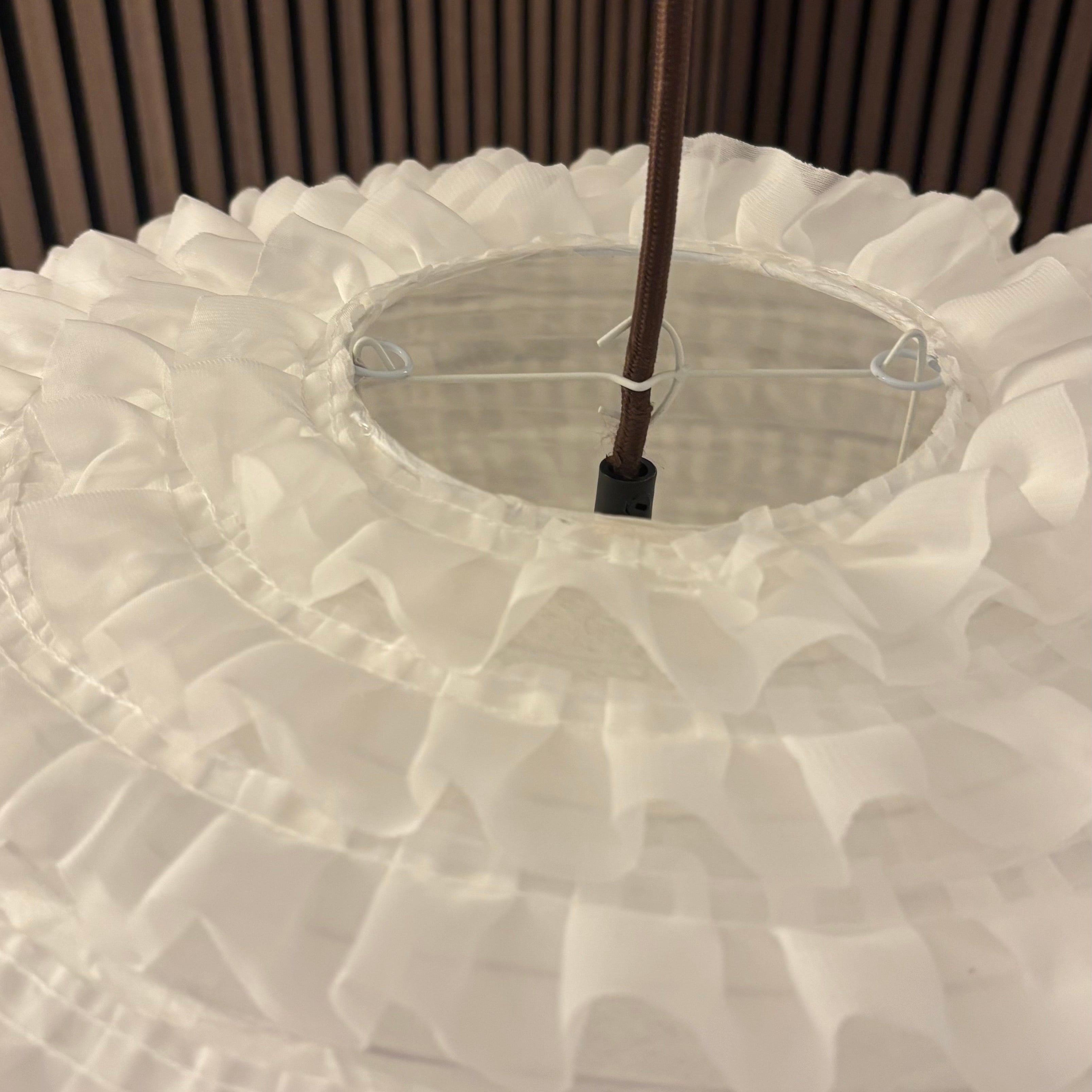 CGC Dolly White Ruffled Linen Extra Large Easy Fit Hand Made Lampshade