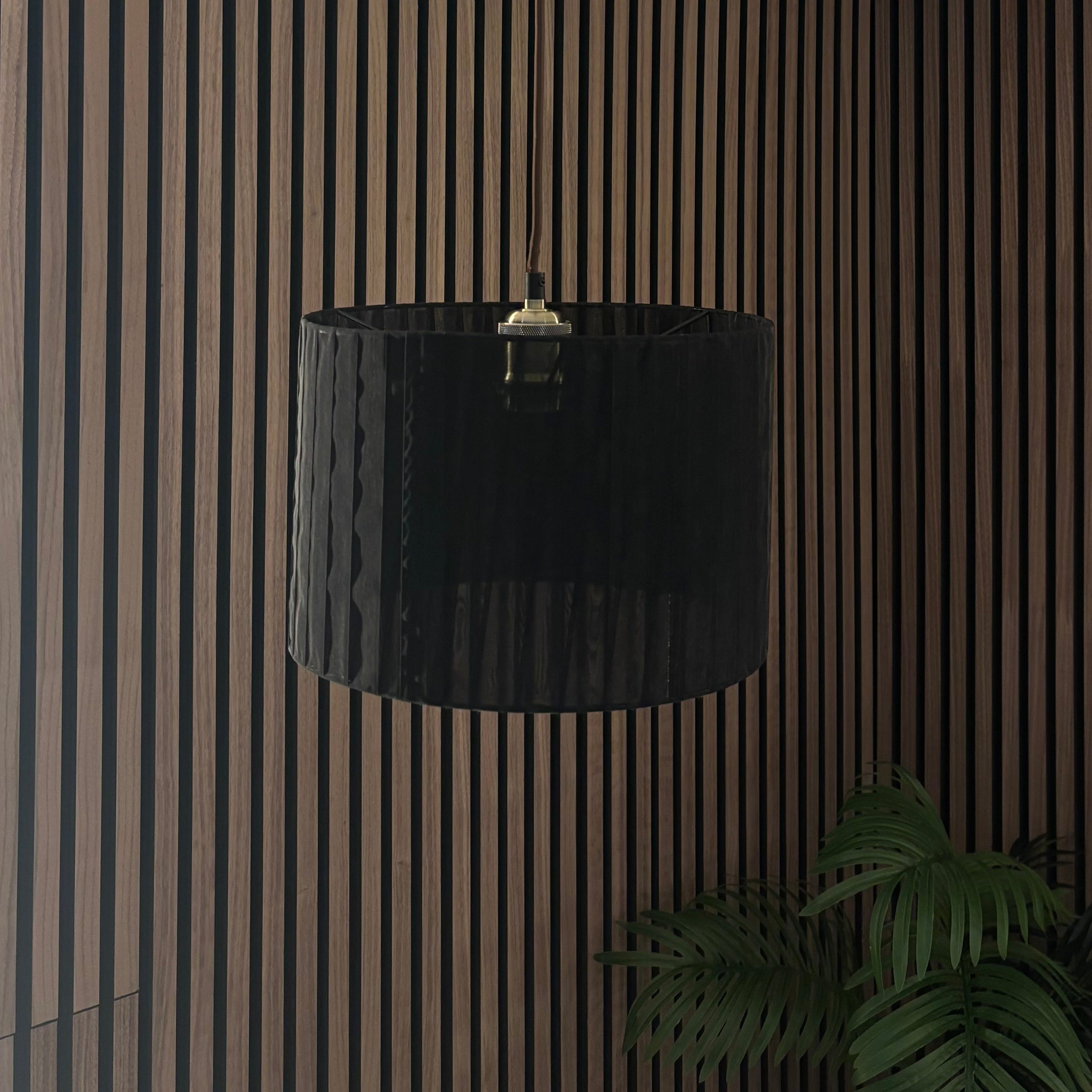 CGC Sylvie Silk Pleated Black Round Drum Lamp Shade