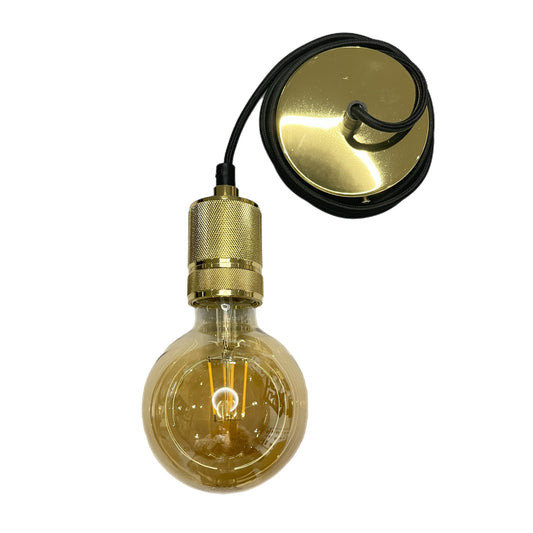 CGC SYDNEY Gold Knurled Single Band 1.5m adjustable E27 Ceiling Pendant and Matching ceiling Rose