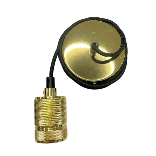 CGC SYDNEY Gold Knurled Single Band 1.5m adjustable E27 Ceiling Pendant and Matching ceiling Rose