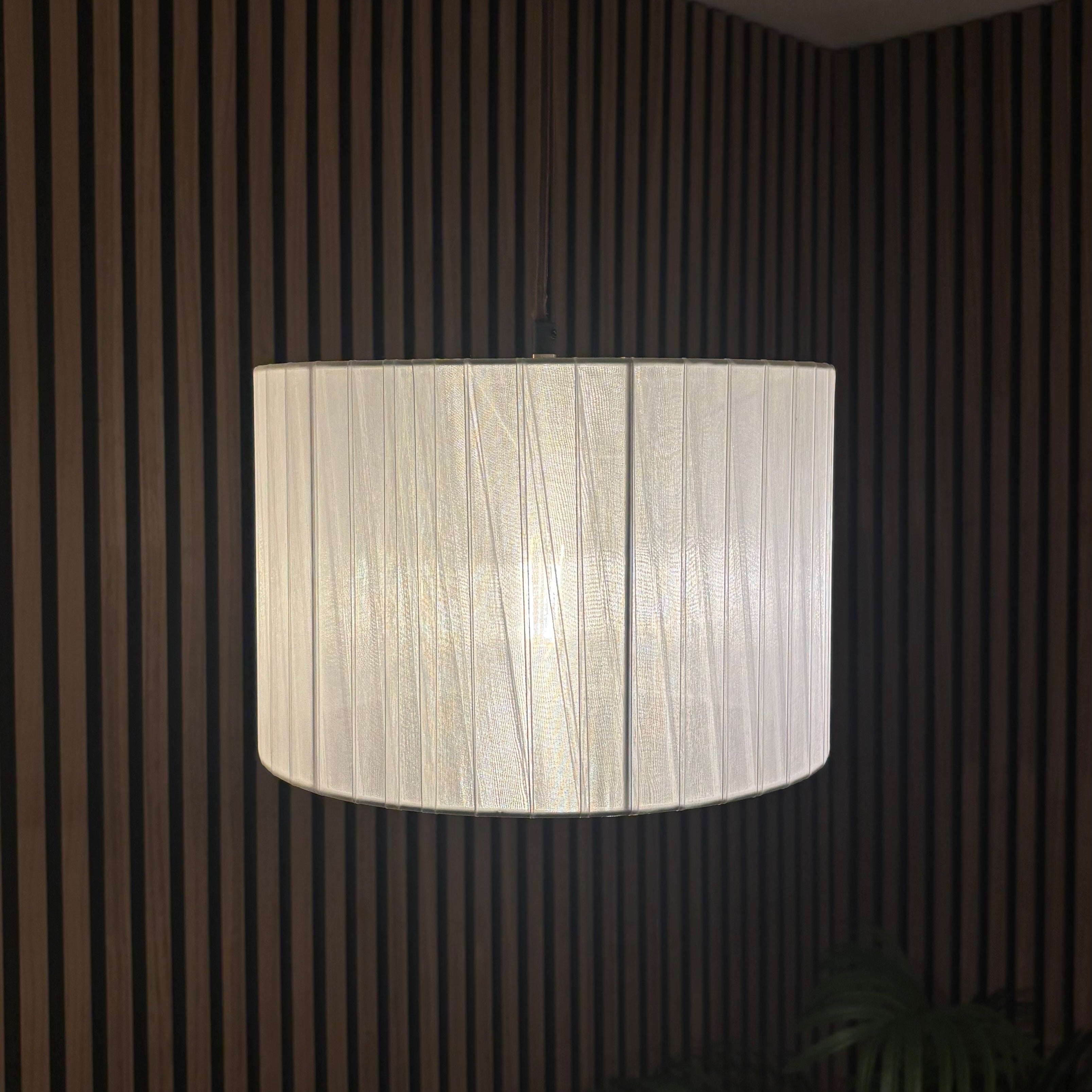 CGC Sylvie Silk Pleated Cream Round Drum Lamp Shade