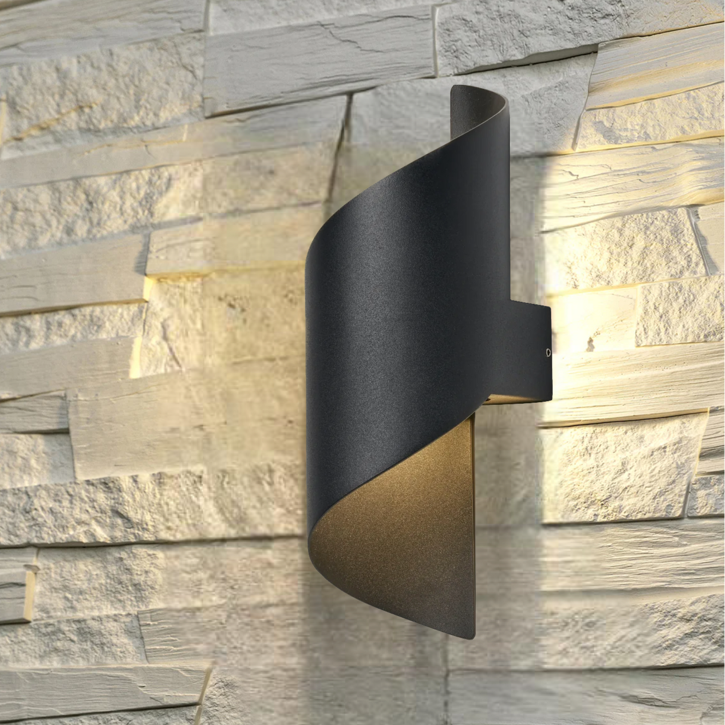 CGC FELIX Black Curved LED 4000k Outdoor Wall Light IP54 Aluminium 460lm Natural White
