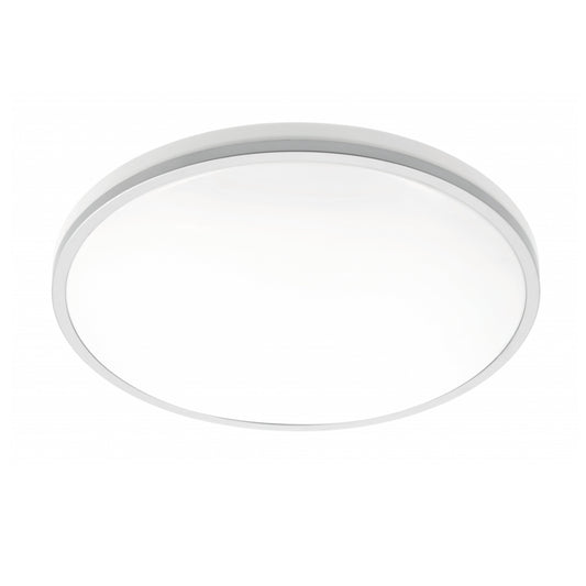 CGC Tula Grey Trim LED Surface Mount Ceiling Light Bulkhead IP44 White Opal 4000k