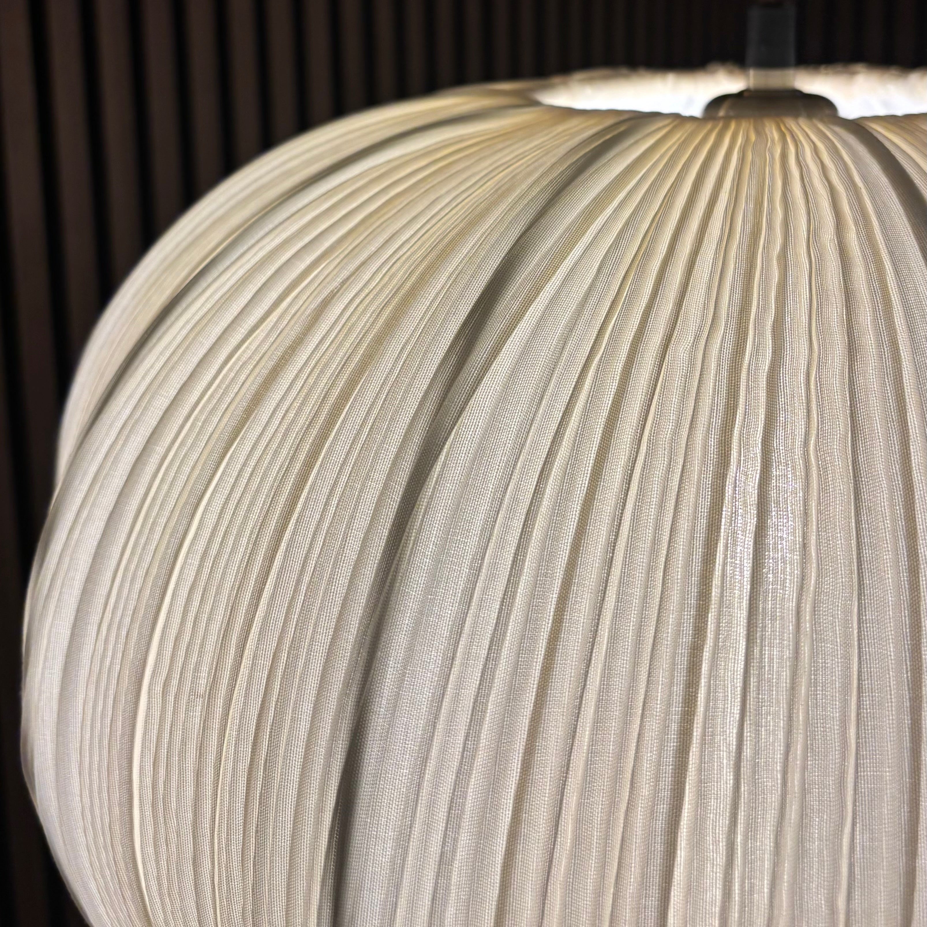 CGC Palmira Cream Extra Large Oval Stretch Ruffled Silk Fabric Lampshade