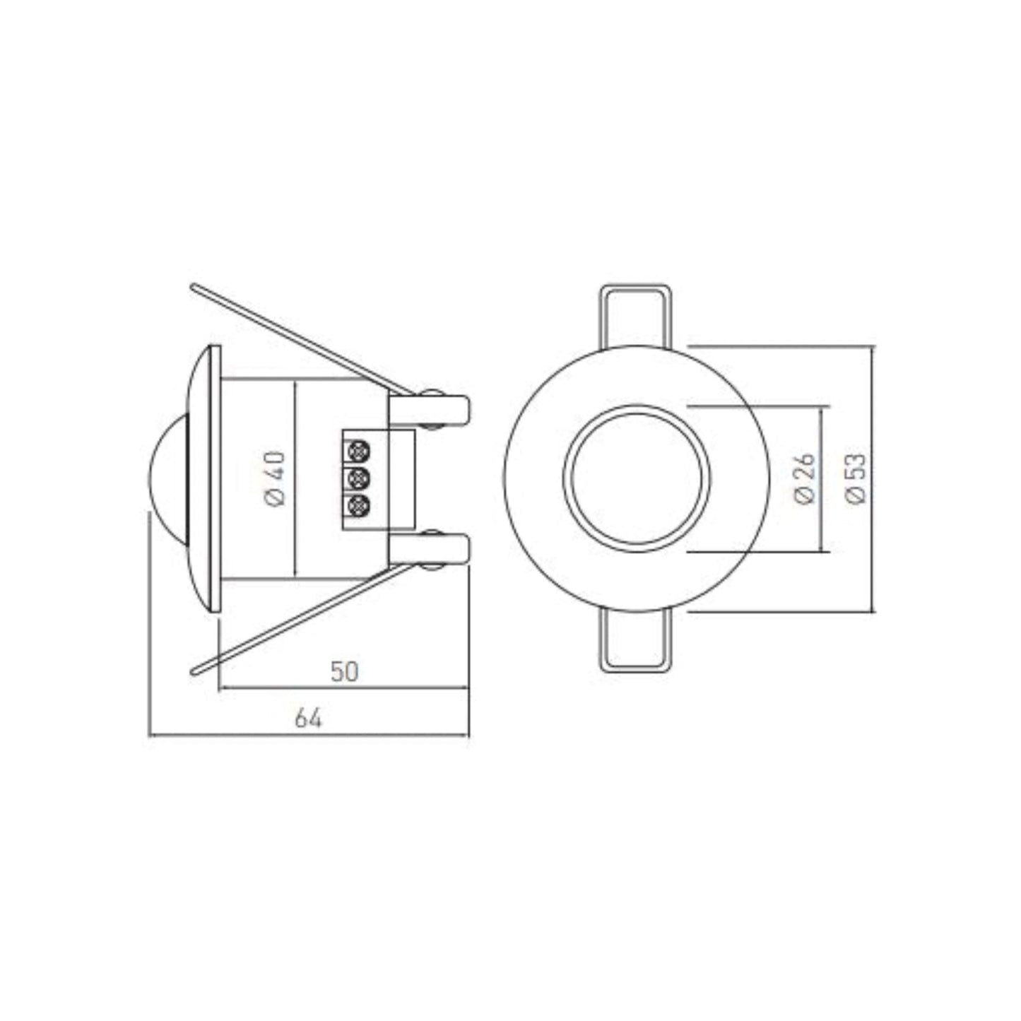 CGC Mini Recessed Ceiling PIR Motion Sensor White IP20