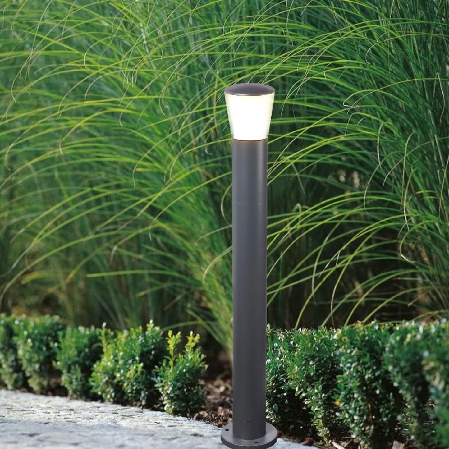 Our Otis dark grey anthracite outdoor post light would look perfect in a modern or more traditional home design. Outside post lights can provide atmospheric light in your garden, at the front door or on the terrace as well as a great security solution. It is designed for durability and longevity with its robust material producing a fully weatherproof and water resistant light fitting.