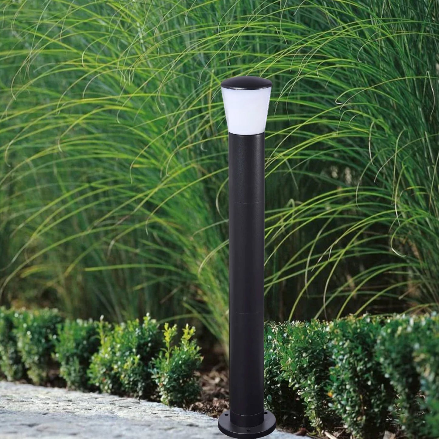Our Otis black outdoor post light would look perfect in a modern or more traditional home design. Outside post lights can provide atmospheric light in your garden, at the front door or on the terrace as well as a great security solution. It is designed for durability and longevity with its robust material producing a fully weatherproof and water resistant light fitting
