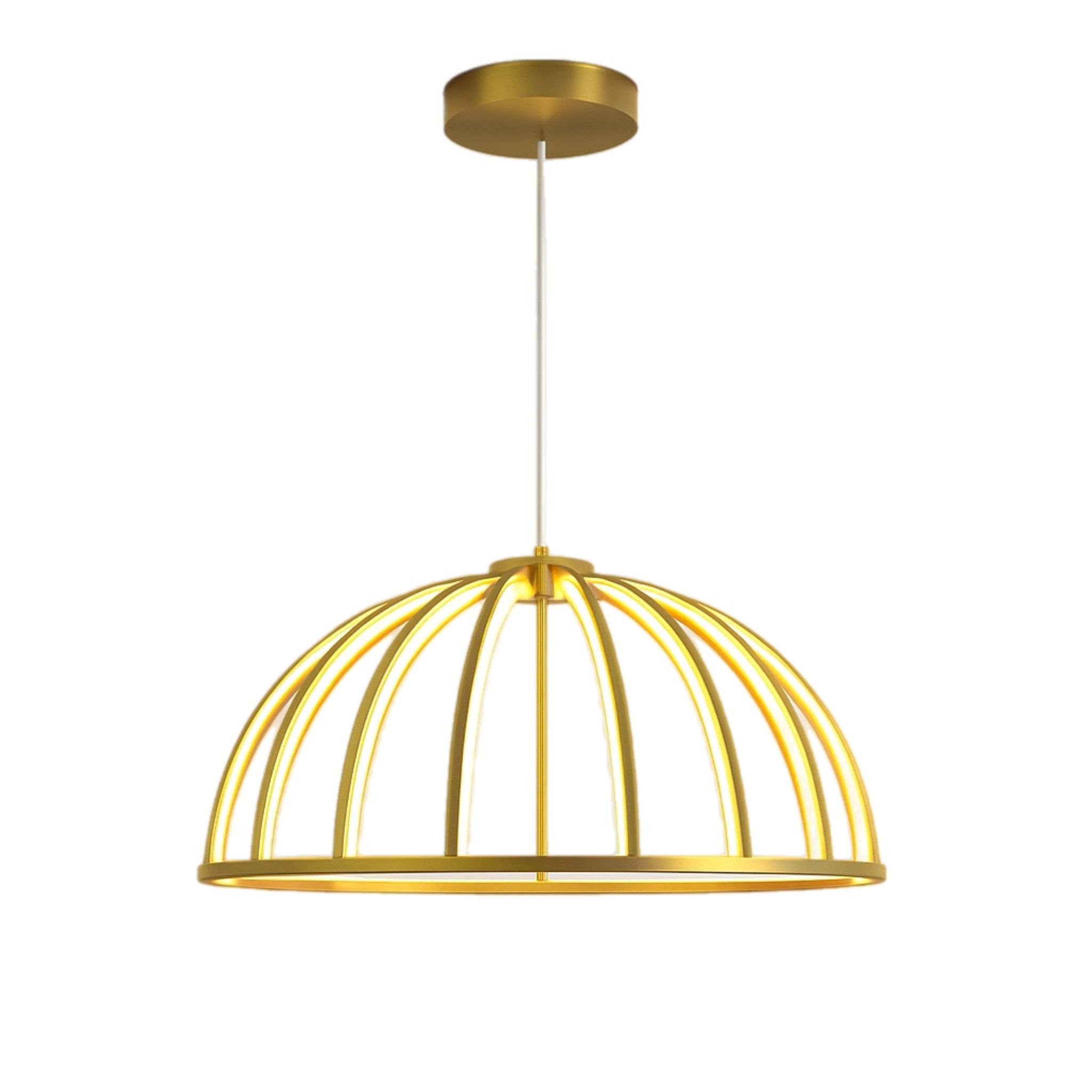 CGC PARAPLU 2 Hemisphere 90cm Satin Gold LED Ceiling Pendant Light