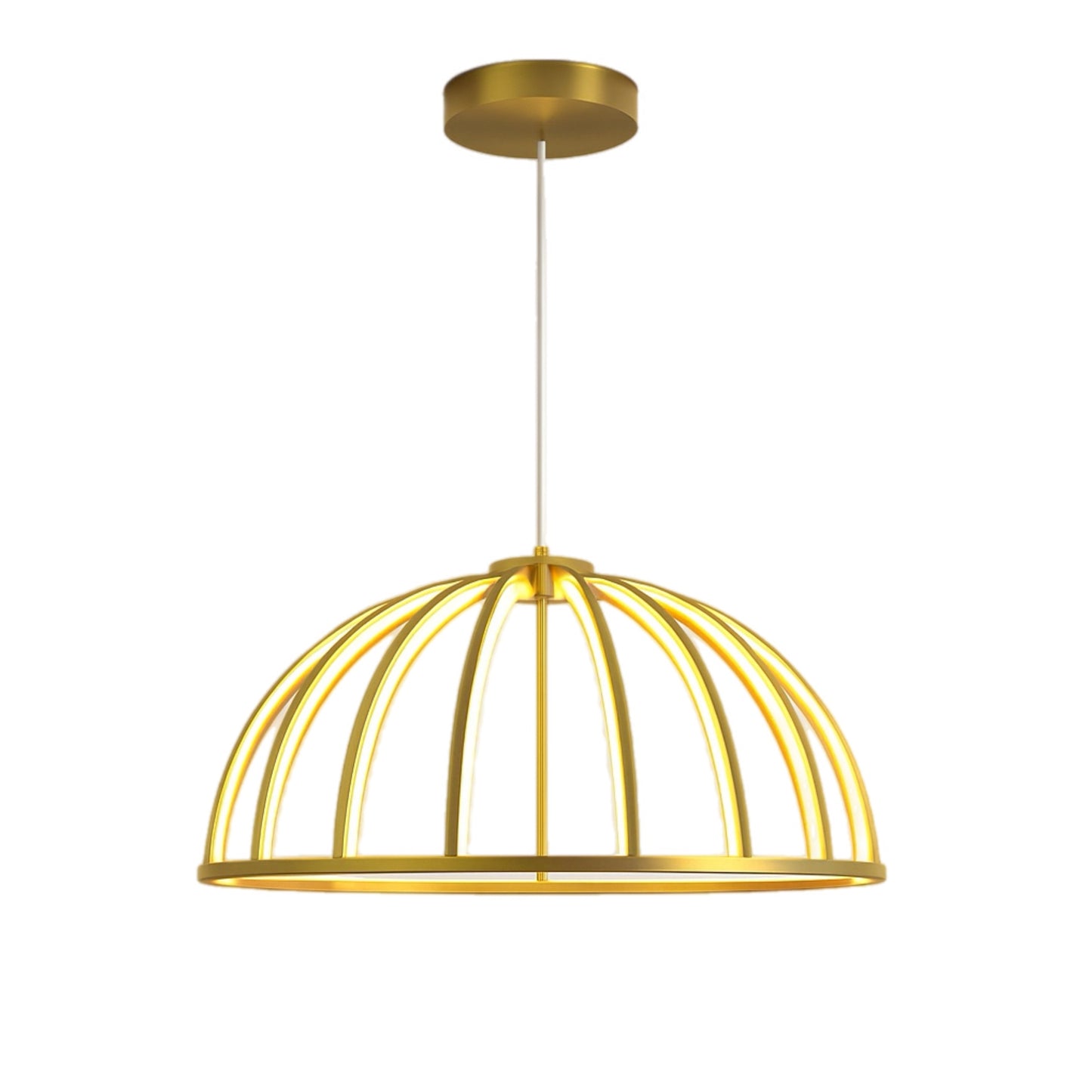 CGC PARAPLU 2 Hemisphere 60cm Satin Gold LED Ceiling Pendant Light