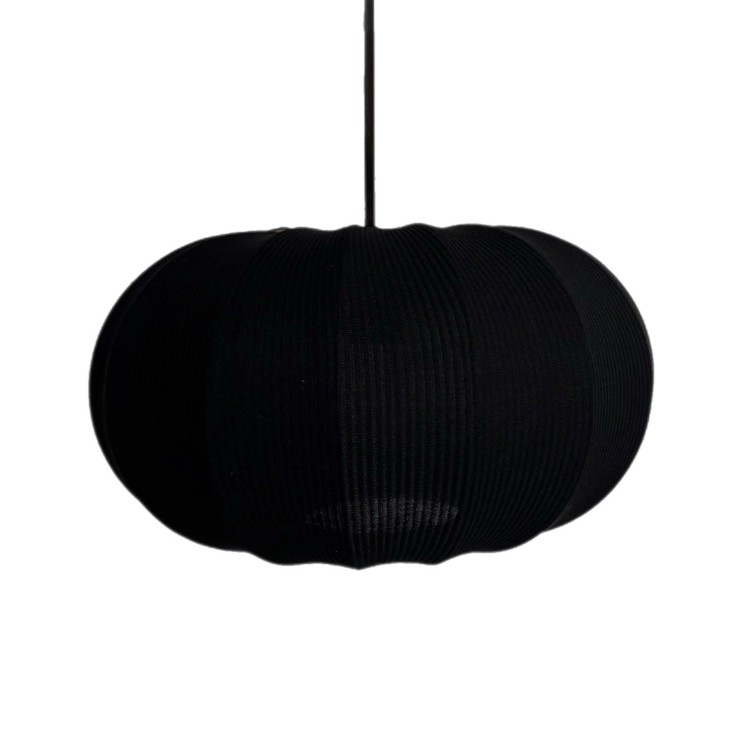 CGC LILA Black Oval Stretch Ribbed Cotton Fabric Lampshade