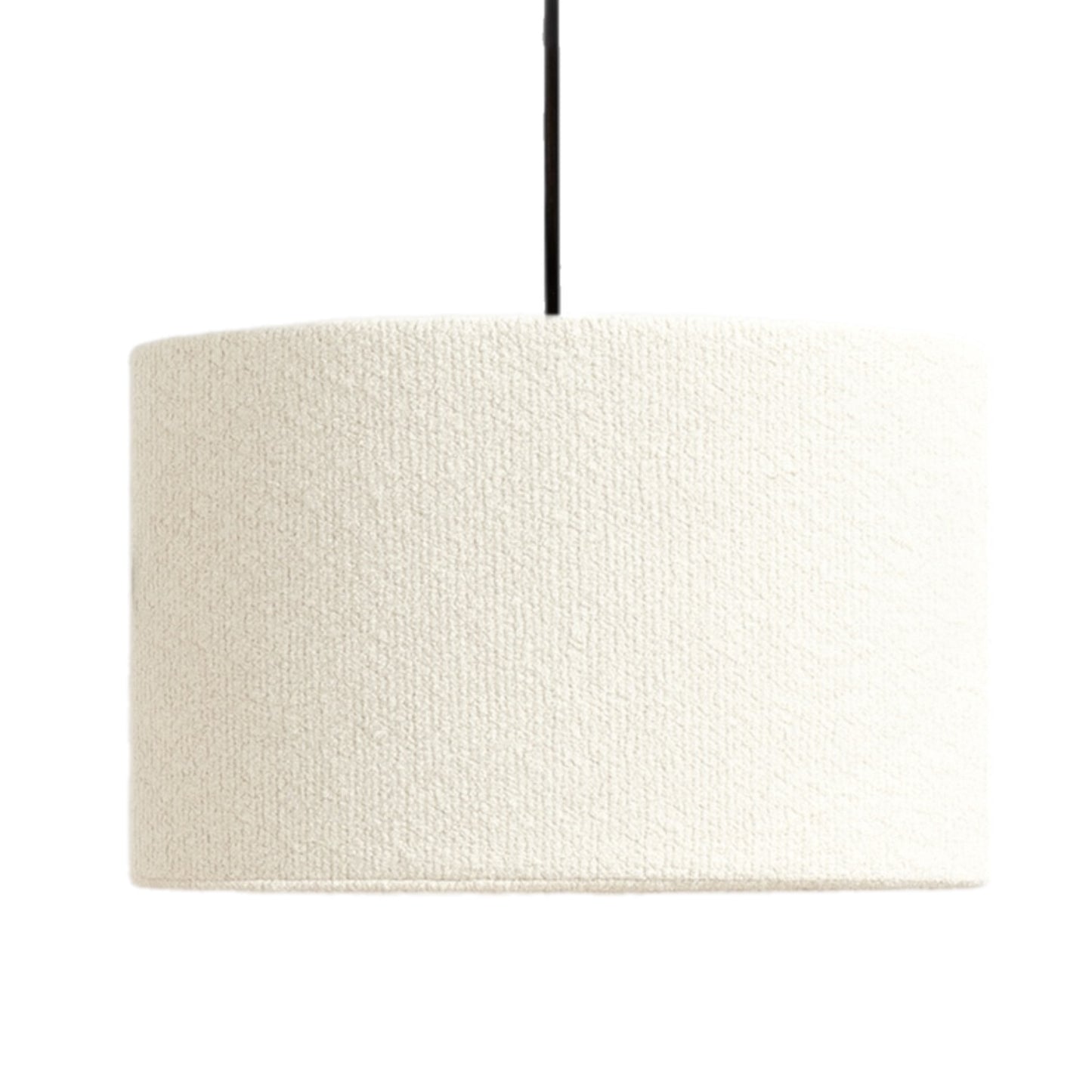 White textured lampshade on a white background