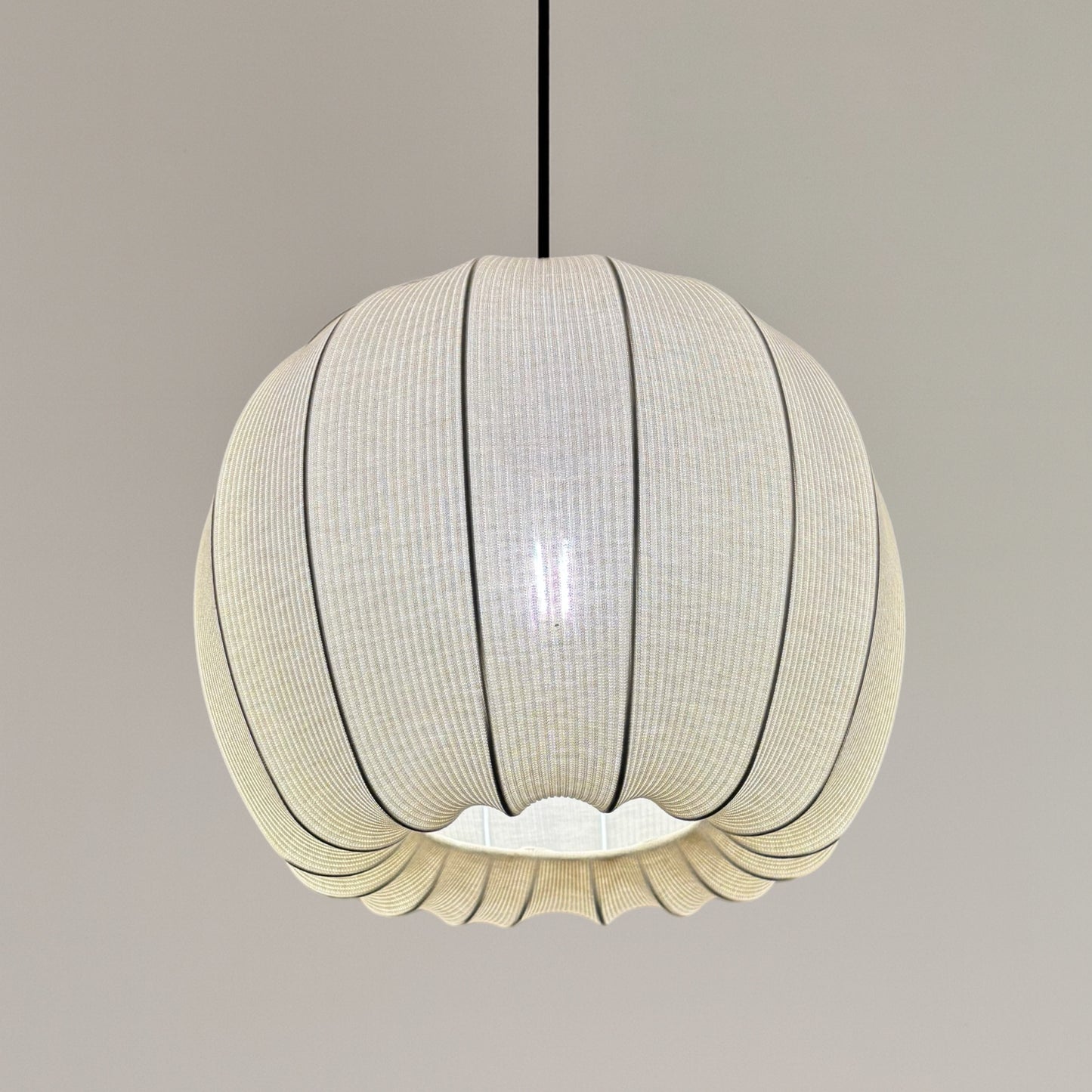 CGC LILA Cream Rounded Ribbed Stretch Cotton Fabric Lampshade
