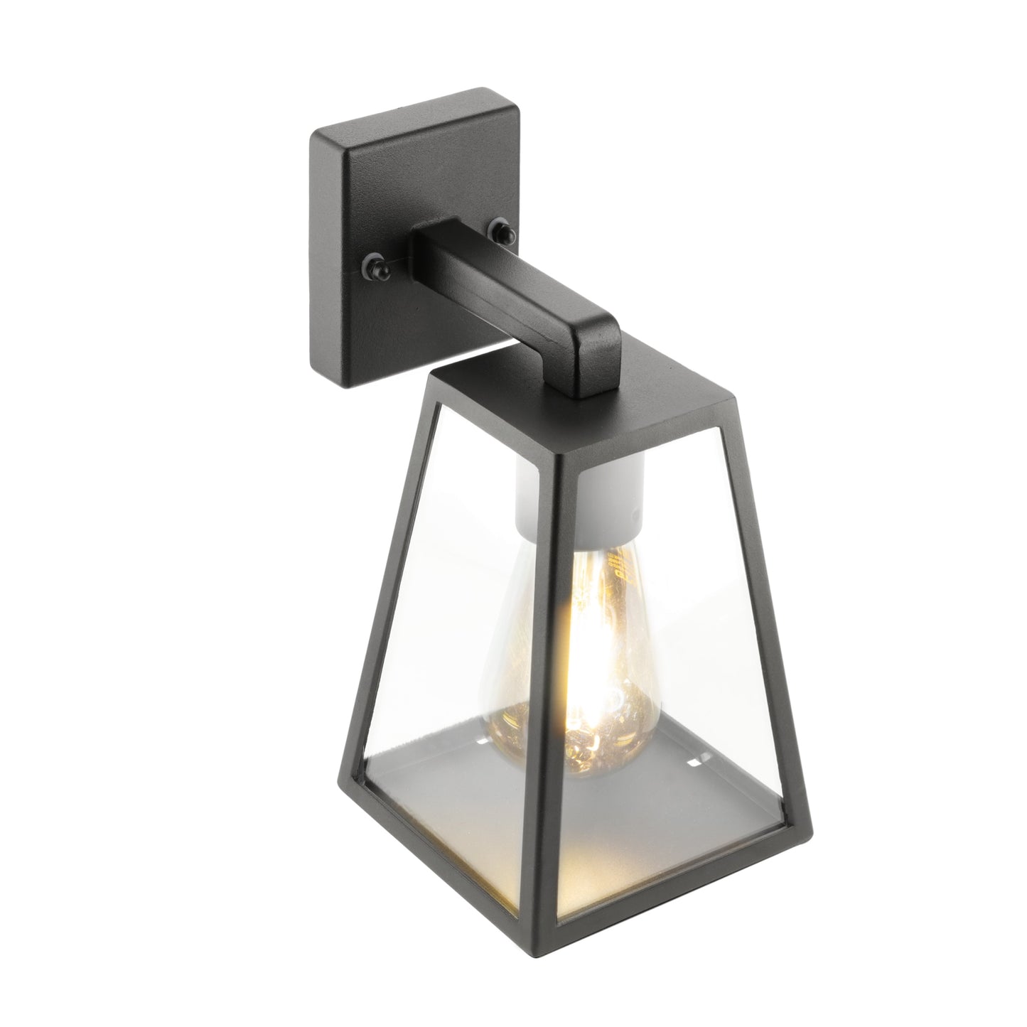 CGC CALLIE Black Outdoor Wall Light Triangle Clear Diffuser