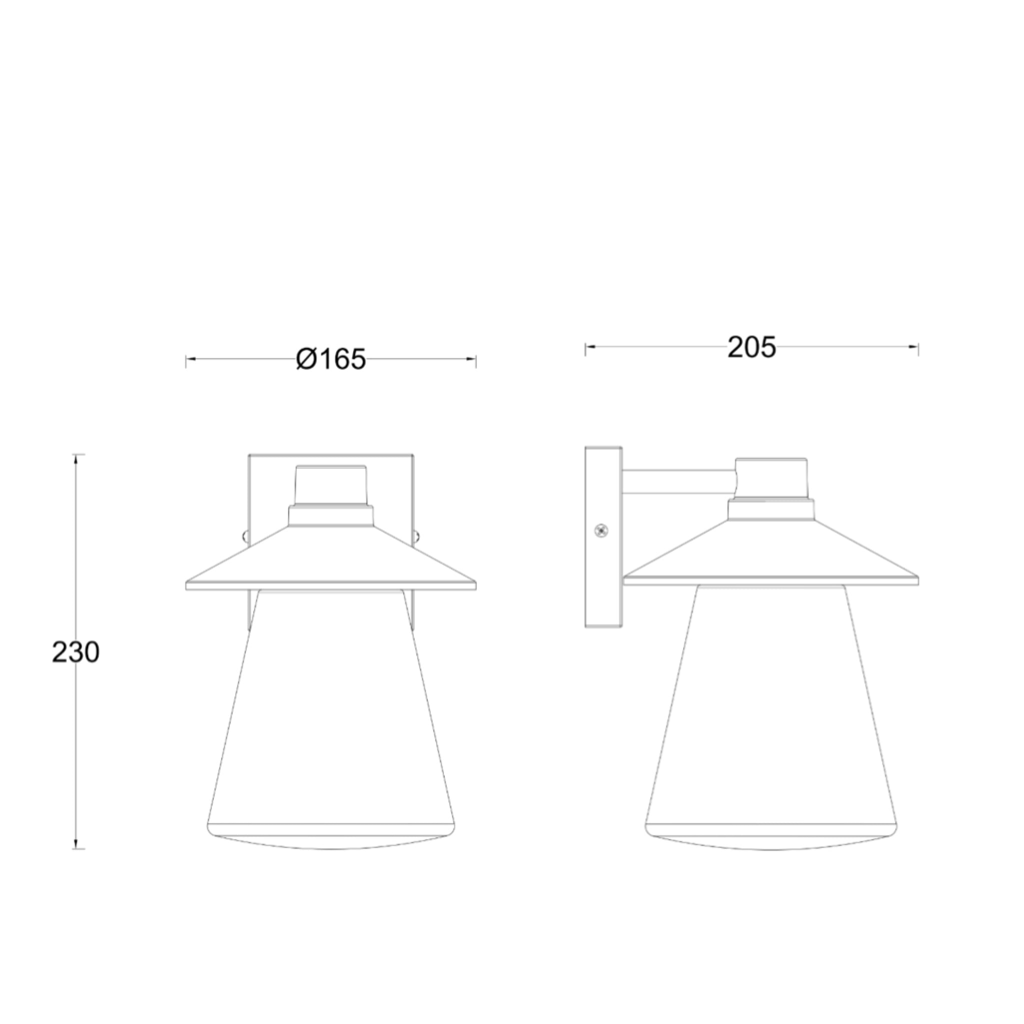 CGC CHESTER Antique Bronze Outdoor Wall Lantern with Bell Shape Clear Glass Diffuser E27 IP54