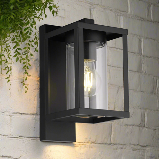 CGC ABEL Matt Black Box Lantern Wall Light