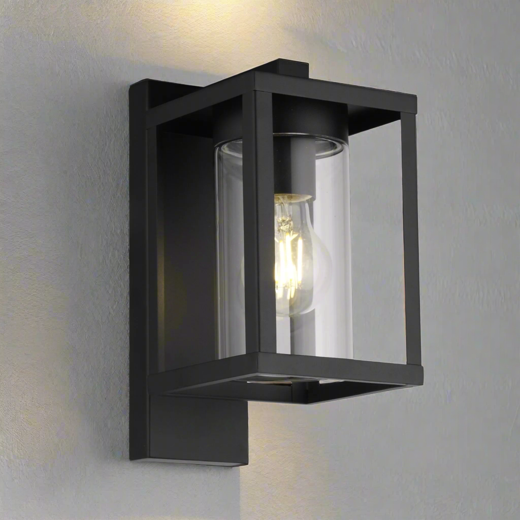 CGC ABEL Matt Black Box Lantern Wall Light