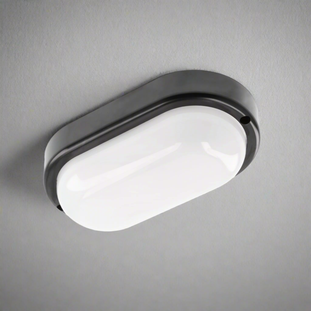 CGC KODO Black Oval Ceiling Wall Light Surface Mount LED, 12W, 1080lm, 4000K