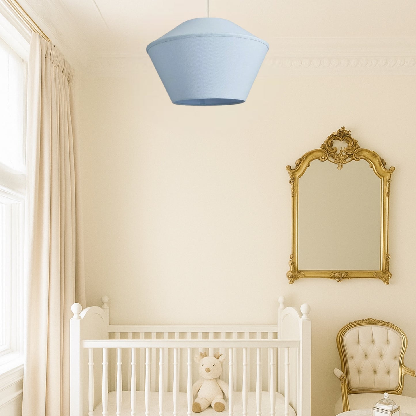 CGC CELEST Pastel Blue Spherical Cotton Fabric 30cm Lampshade
