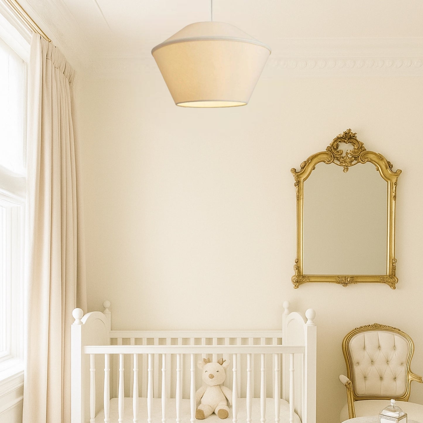 CGC CELEST Beige Spherical Cotton Fabric 30cm Lampshade