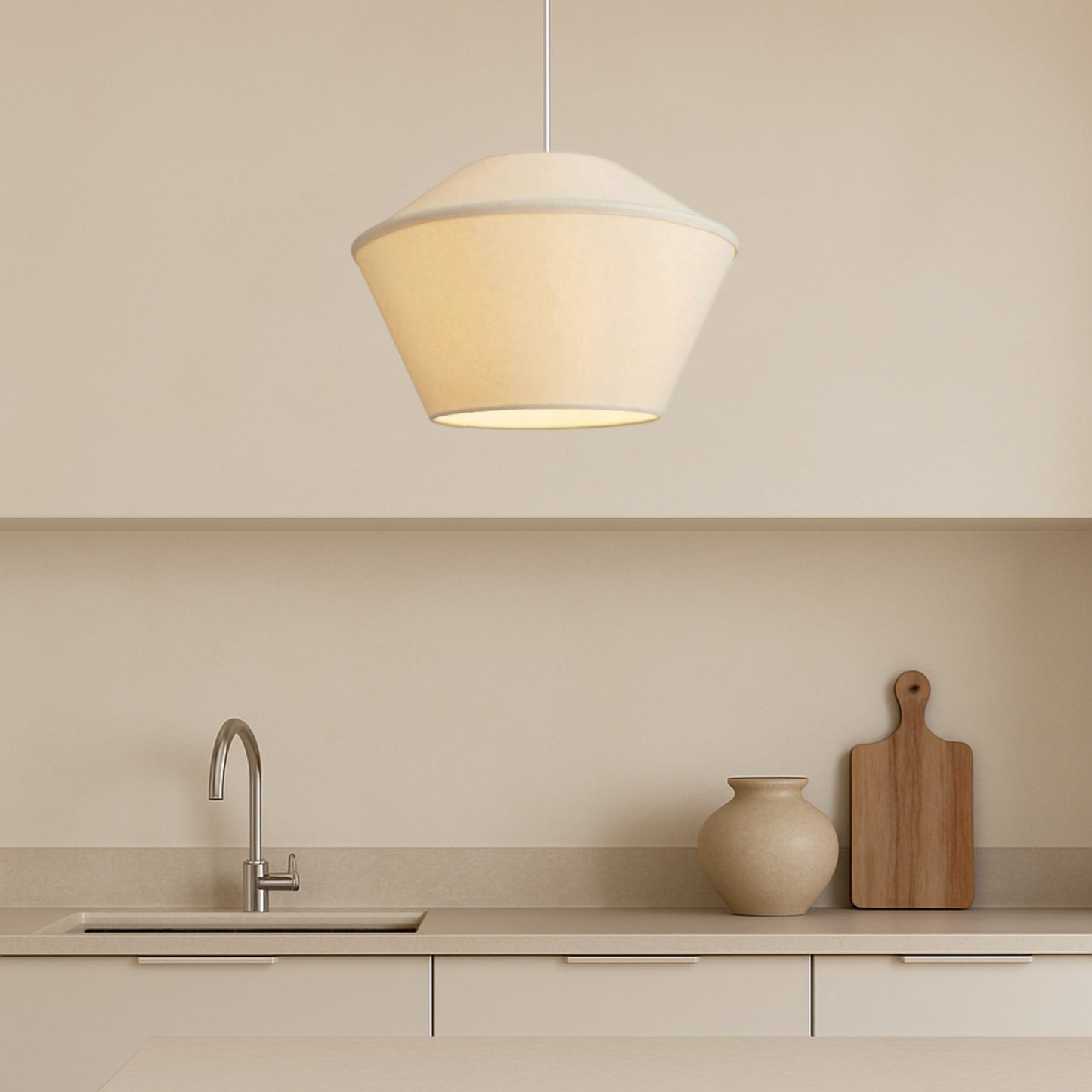 CGC CELEST Beige Spherical Cotton Fabric 30cm Lampshade