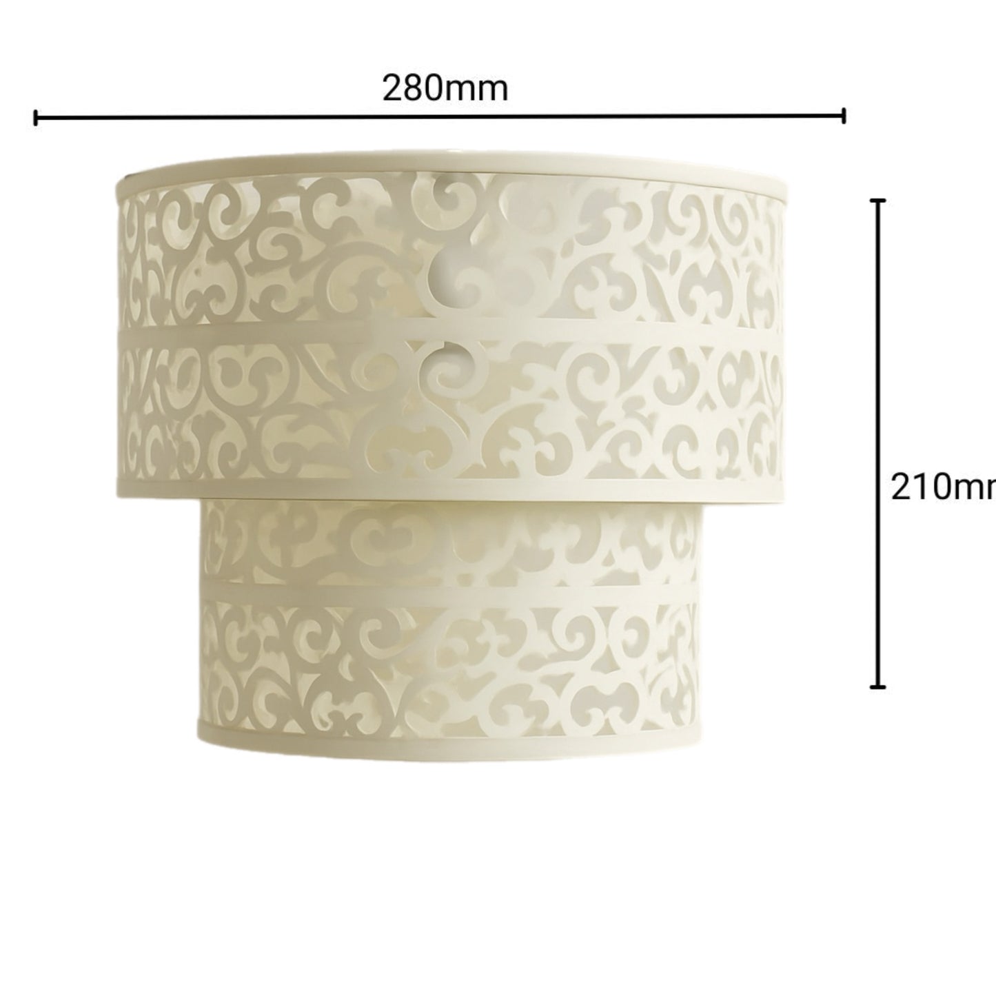 CGC MARY Cream Laser Cut Pattern Tiered Layer Lampshade