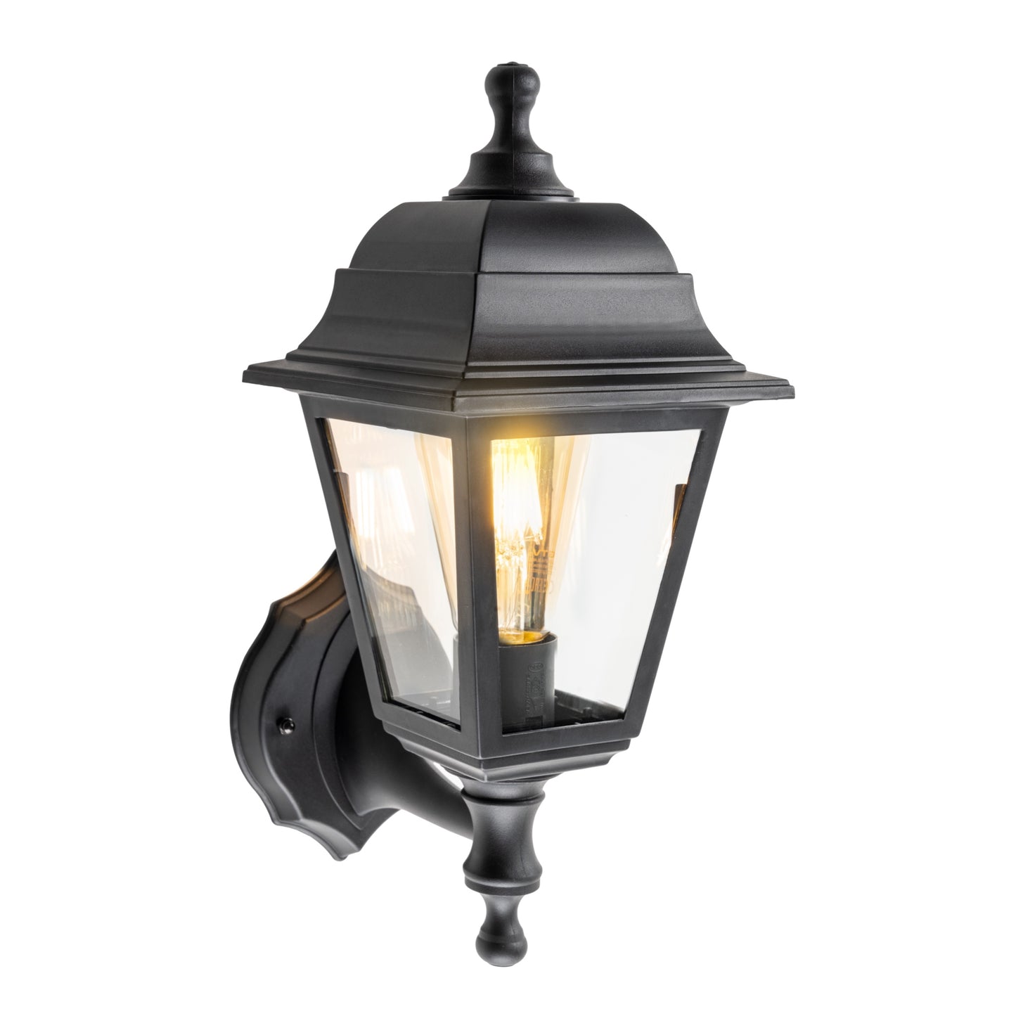 CGC DAHLIA Black Outdoor Wall Lantern Vintage Wall Light IP44 E27 Standard Screw Polycarbonate