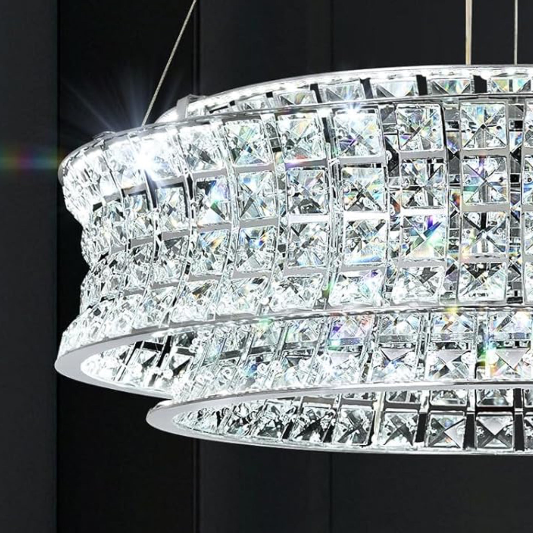 CGC SASY Chrome and Crystal adjustable ceiling light pendant