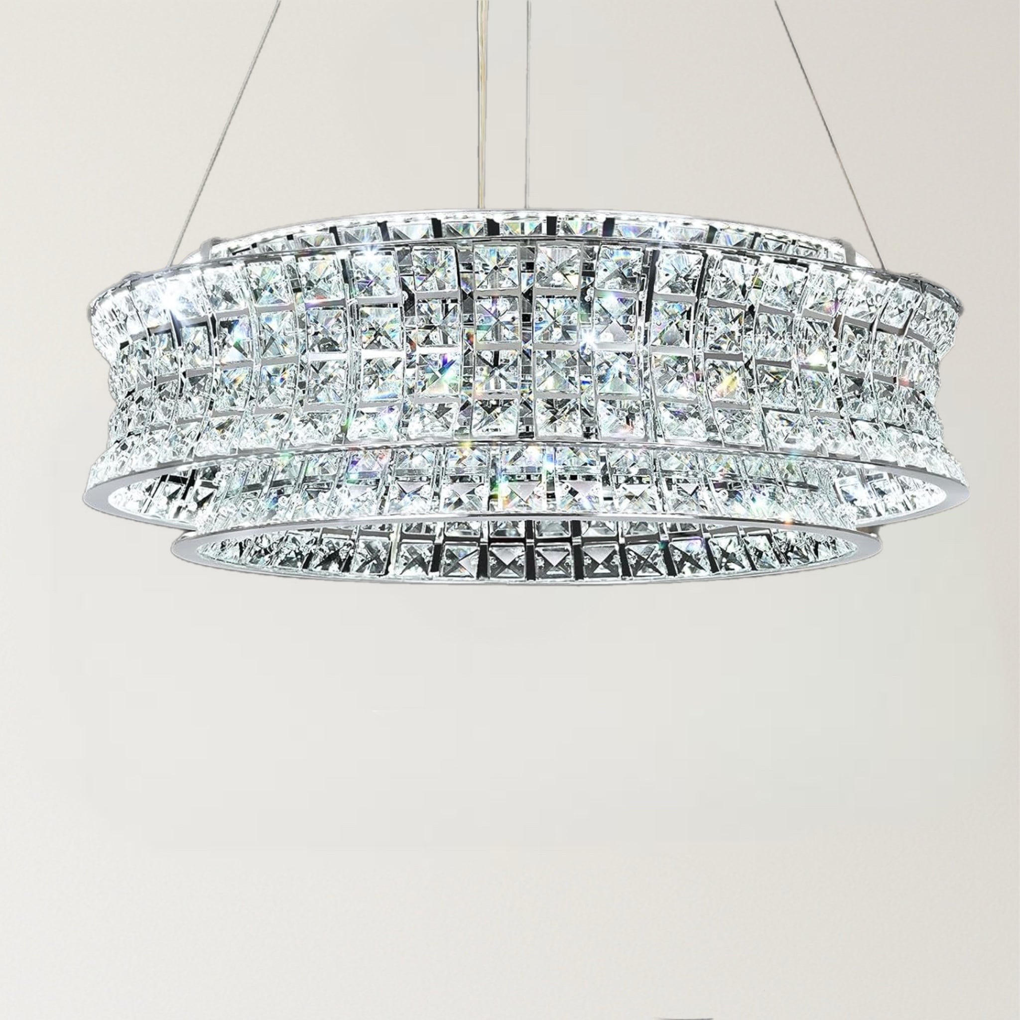 CGC SASY Chrome and Crystal adjustable ceiling light pendant
