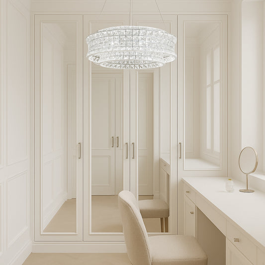 CGC SASY Chrome and Crystal adjustable ceiling light pendant