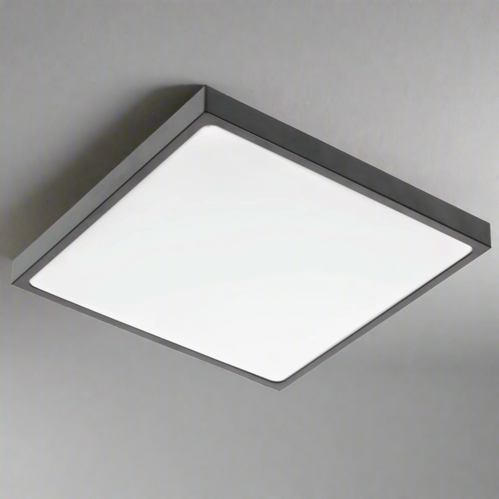 ALTAR Black Square LED Ceiling Light, 4000K, 24W, 1680lm, IP44