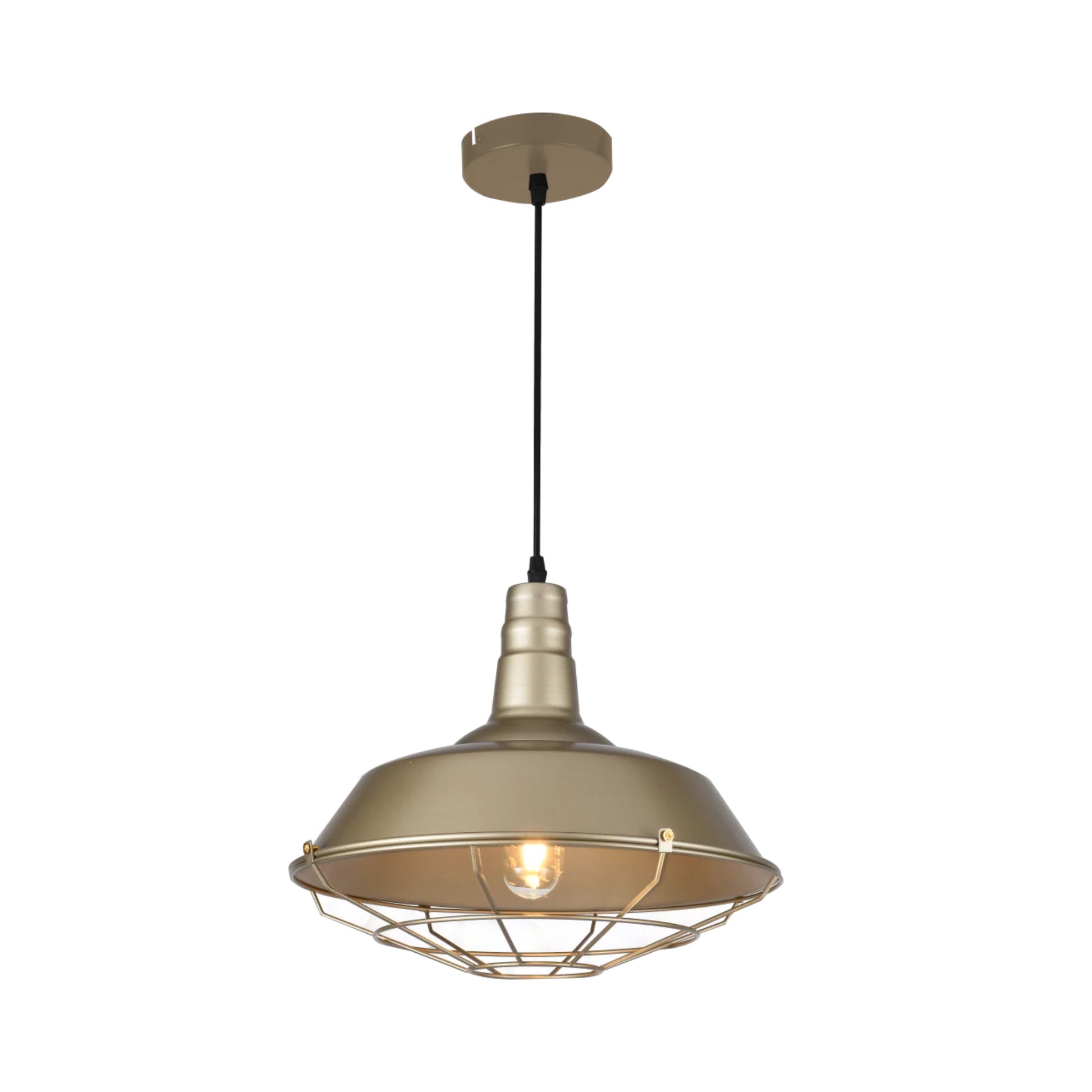 Our extra large Solen pendant light is a stylish addition suitable for every room, its metal cage shape creates amazing shadow effects on the ceiling and walls. The lamp looks great with a filament light bulb, especially in industrial and eclectic interiors.